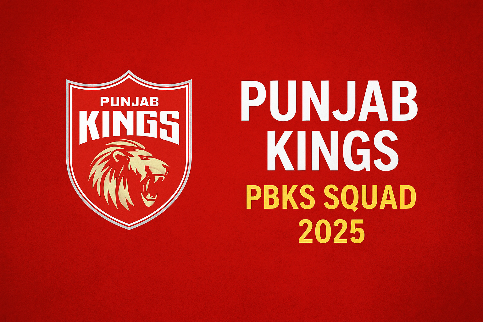 Punjab Kings PBKS Squad 2025